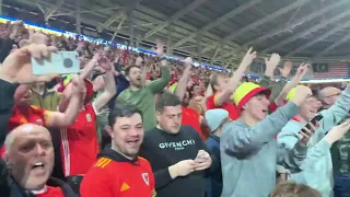 Wales celebrate semi final win against Austria