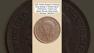 1927 United Kingdom Farthing King George V #asmr #worldcoins #king #unitedkingdom