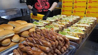 american style hot dog sandwich - korean street food