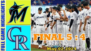 Miami Marlins vs. Colorado Rockies  [FULL GAME HIGHTLIGHTS] (05/02/24)| MLB Season 2024