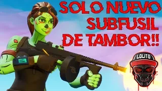 💀¡GANANDO SOLO con SUB-FUSIL DE TAMBOR! 💀 ~ FORTNITE