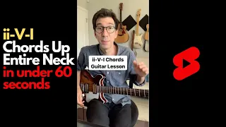 Jazz Guitar ii-V-I Chords Up The Entire Neck in Under 60 Seconds! #shorts
