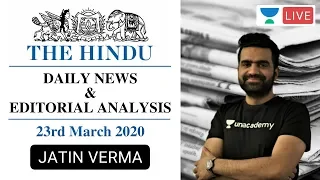 The Daily Hindu News and Editorial Analysis | 23rd March 2020| UPSC CSE 2020 | Jatin Verma