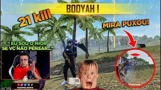 CEROL FAZ BOOYAH ÉPICO COM 21 KILL NO SOLO VS SQUAD - A MIRA PUXOU! 😱