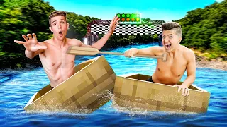 Racing 10 Miles in a Minecraft Boat!