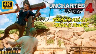 UNCHARTED 4 (STEALTH KILLS TRAILS TOWER) [4K UHD 60FPS] Gameplay PS5 #unchartedgameplay #ps5