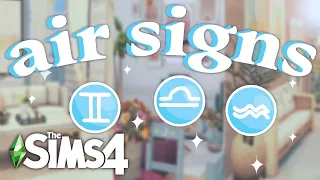 what zodiac signs would look like as homes in the sims 4 // air signs