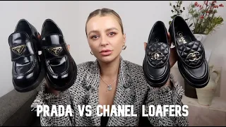 CHANEL VS PRADA LOAFERS - IN DEPTH REVIEW #pradaloafers #chanelloafers