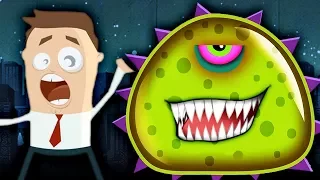 ХИЩНЫЙ СЛИЗЕНЬ ЕСТ ЛЮДЕЙ Игра про голодного слизня / Tales from Space: Mutant Blobs Attack