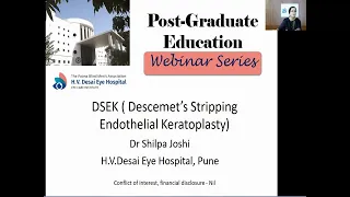 DSEK  Descemet's stripping Endothelial Keratoplasty   Dr Shilpa Joshi