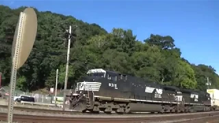 NS 9315 leads a fast intermodal by Haysville, PA