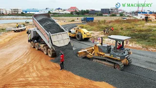 Fantastic Bulldozer Komatsu Spreading Gravel Building New Roads | Great Driving Skills Truck & Dozer