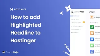 How to add a Highlighted Headline to Hostinger