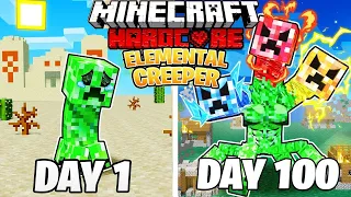 I Survived 100 DAYS as an ELEMENTAL CREEPER in Minecraft Hardcore World... (Hindi) || AB