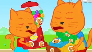 Cats Family in English - Whose Gumball Machine? Cartoon for Kids