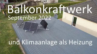 Balkonkraftwerk und Klimaanlage - Ertrag, Eigenverbrauch September 2022