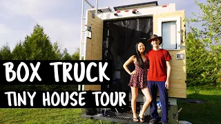 VAN TOUR | DIY Box Truck Converted to Beautiful Tiny Home by Amateur Builders During Pandemic