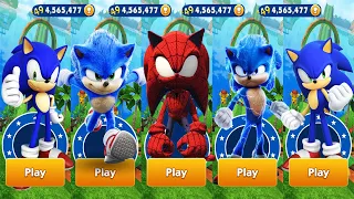 Sonic Dash vs Spider Sonic - Movie Sonic vs Sonic vs All Bosses Zazz Eggman All Characters Unlocked