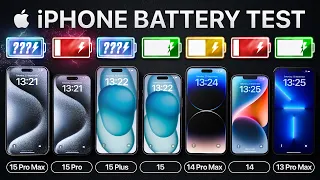 iPhone 15 Pro Max vs 15 Pro / 15 Plus / 15 / 14 / 13 Battery Test!