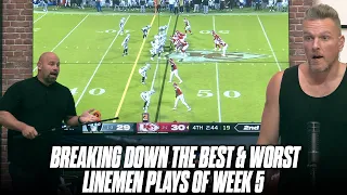 Former NFL Player & Coach AQ Shipley Breaks Down The BEST O-Line Plays Of Week 5 | Pat McAfee Show