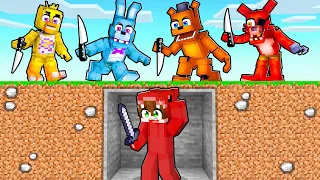 Minecraft: Cazadores Animatrónicos FNAF vs CORREDOR!