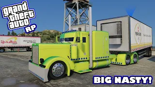 GTA RP - MY CUSTOM SEMI TRUCK BIG NASTY IS A COP MAGNET!