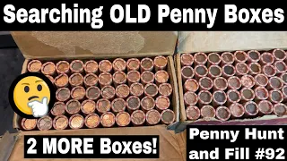 Coin Roll Hunting OLD Penny Boxes - Penny Hunt and Fill #92