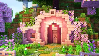 Minecraft | How to build a Cherry Hobbit Hole | Tutorial