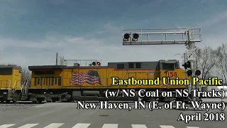 Railfanning: New Haven, IN (e. of Ft. Wayne - UP w/ NS Coal on NS Tracks)