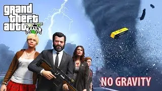 HUGE TORNADO STRIKES LOS SANTOS + NO GRAVITY MOD GTA 5 END OF LOS SANTOS MOD