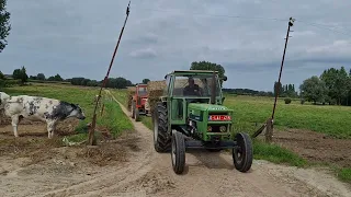 Hauling and stacking straw bales 2023