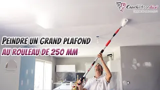 Peindre efficacement un grand plafond (46 m²) à la perche et au rouleau de 250 mm