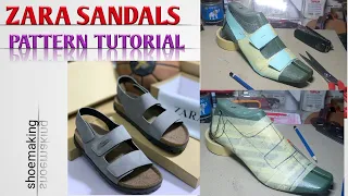 How to make this complicated Zara designers sandals pattern #shoemaking #beginners