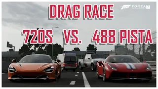 McLaren 720S vs. Ferrari 488 Pista Drag Race (Forza Motorsport 7)