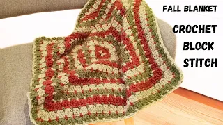 How to Crochet Granny Square Blanket Afghan Throw Tutorial. Block Stitch Granny Square