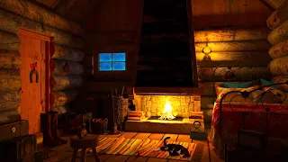 Relaxing Blizzard and Fireplace in a Cozy Winter Hut - Sleep Better, Deep Sleep, Helps with Insomnia