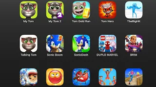 My Tom, My Tom 2, Tom Gold Run, Tom Hero The Big Hit Talking Tom Sonic Boom Sonic Dash, Ios Gameplay