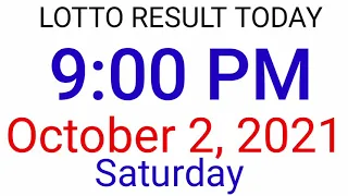 PCSO LOTTO RESULT TODAY October 2, 2021 9PM DRAW 2D 3D 6D 6/42 6/55