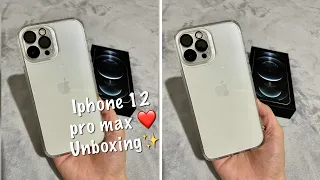 Iphone 12 pro max (silver) unboxing (no talking)❤️ aesthetic ✨ #iphone12promax #unboxing #aesthetic