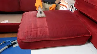 Satisfying upholstery cleaning with a SUPER DIRTY water dump