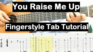 You Raise Me Up Guitar Lesson Chords in C Fingerstyle Tab Tutorial Guitar Lessons for Beginners