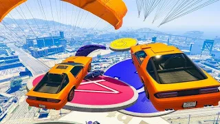 Flying Cars w/ Parachutes (Overtime Rumble) In GTA 5