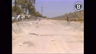 Skateboarding in a storm drainage channel in San Diego in 1986