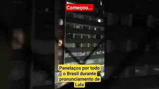 Panelaços durante pronunciamento de Lula na TV