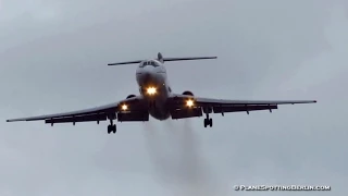 RARE! Kyrgyzstan Government Tupolev Tu-154M Landing at Berlin Tegel Airport during a STORM!