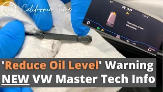 VW MASTER TECH INFO: Reduce Oil Level Warning on VW Transporter and California T6.1 - Follow Up
