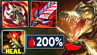 RENEKTON BUT I HAVE 200% LIFESTEAL AND EVERY Q HEALS ME TO FULL HP - League of Legends