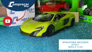 Miniatura McLaren 675LT  da fabricante Welly em escala 1/24 - COMPRECARSHOP