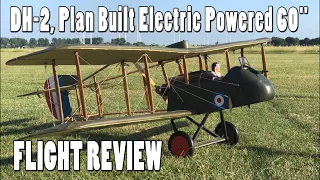 Airco DH-2 60" plan built, electric powered WW1 Fighter - Flight Review