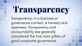 What Is The Definition of Transparency?